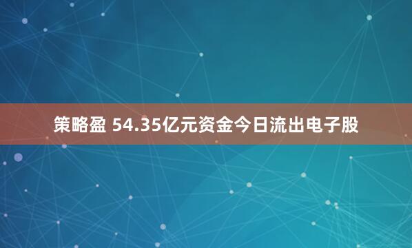 策略盈 54.35亿元资金今日流出电子股